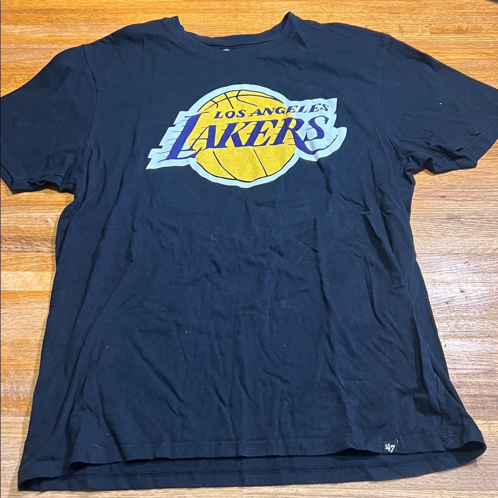 '47 Men Large Black Los Angeles LA Lakers #23‎ James Cotton Short Sleeve Apparel